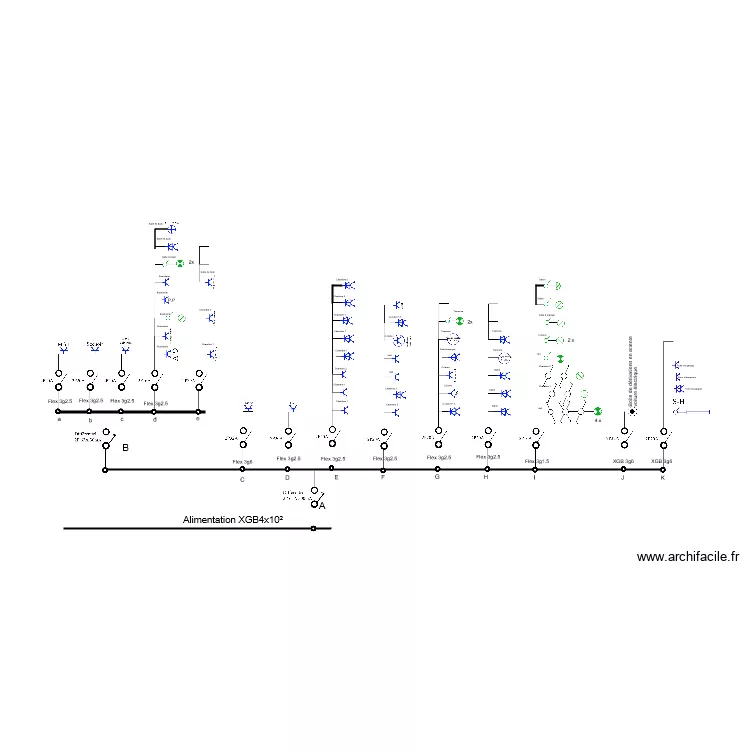 Appartement B1 Schema unifilaire. Plan de Appartement B1 Schema unifilaire. Plan de