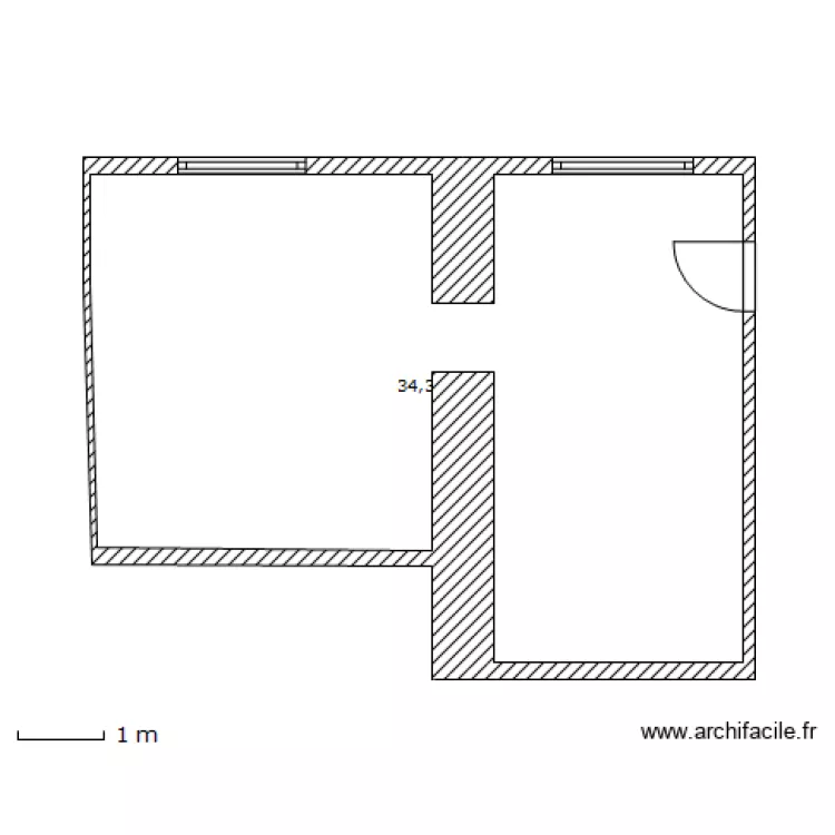 Appartement 2 (avant travaux). Plan de Appartement 2 (avant travaux). Plan de