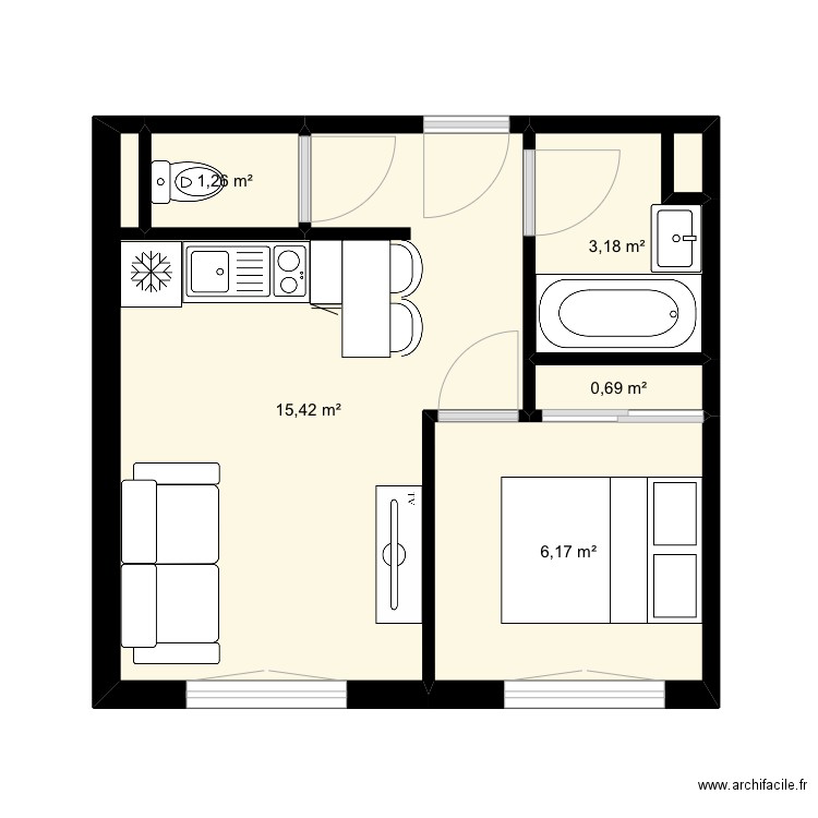 Studio étudiant formation . Plan de 0 pièce et 0 m2