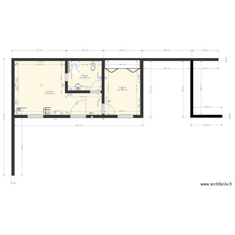 Maison Gardier Ourika-Elec-2. Plan de 3 pièces et 39 m2