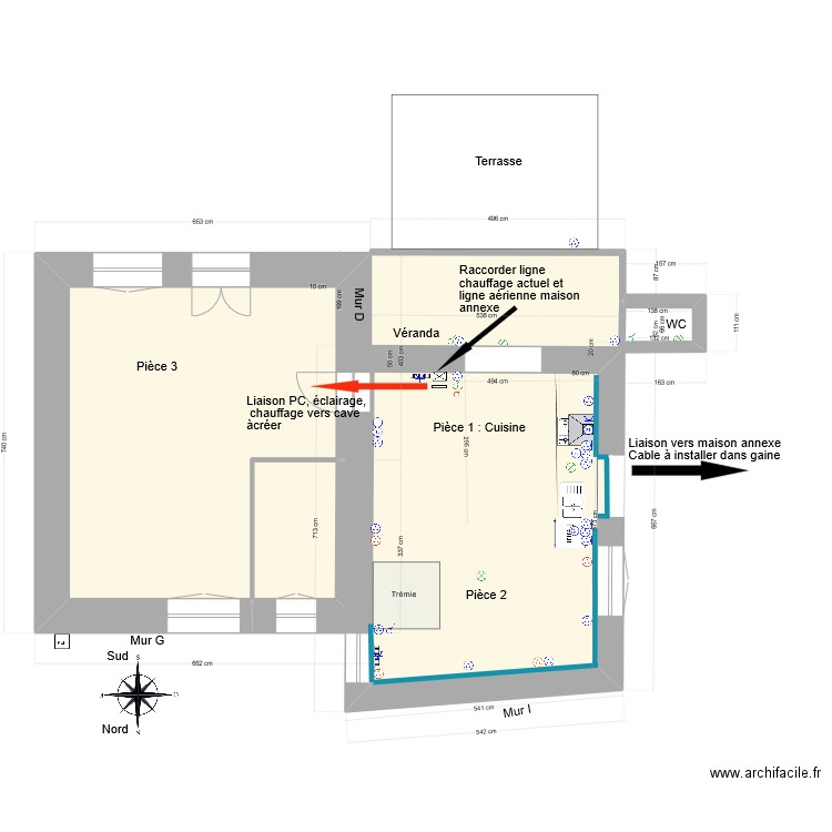 2023 03 La Croix Electricité. Plan de 4 pièces et 66 m2