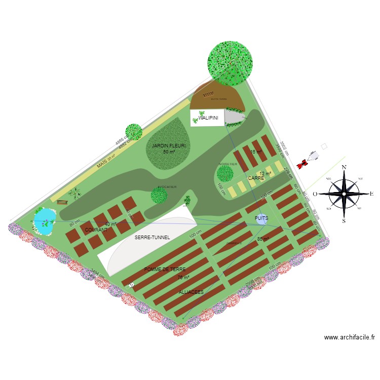 JARDIN STE GEMME. Plan de 1 pièce et 1310 m2