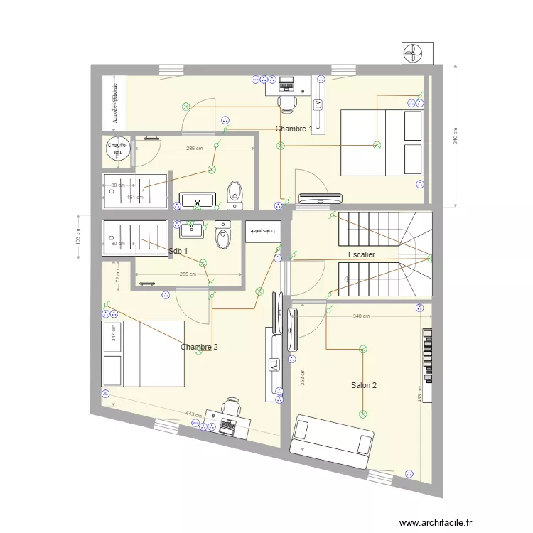Plan &eacute;lectrique Agen. Plan de 