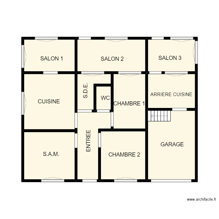 EVEILLEAU. Plan de 12 pièces et 43 m2