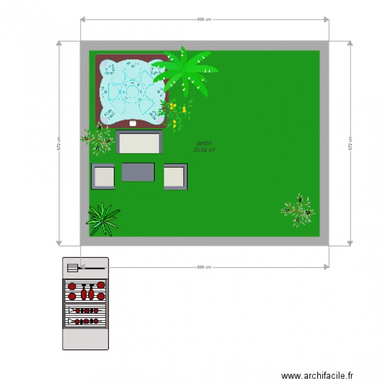 jardin. Plan de 0 pièce et 0 m2