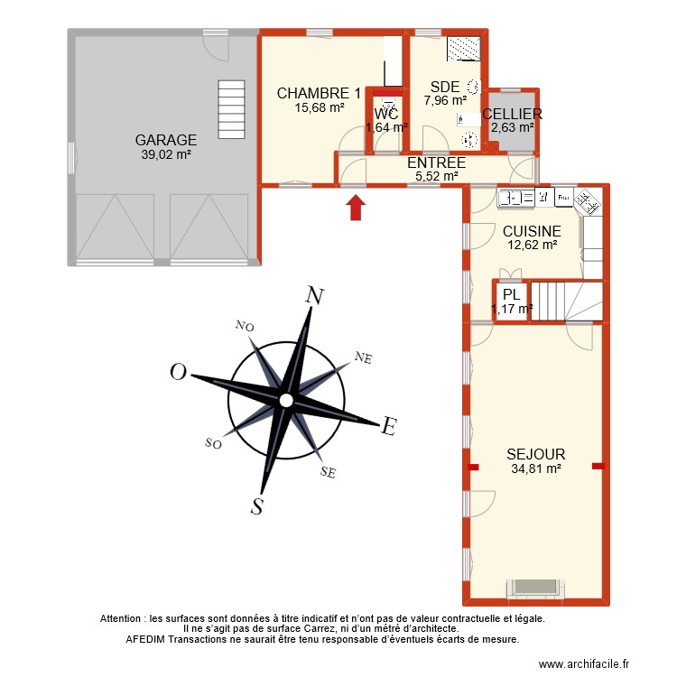 BI 9898 RDC. Plan de 12 pièces et 124 m2