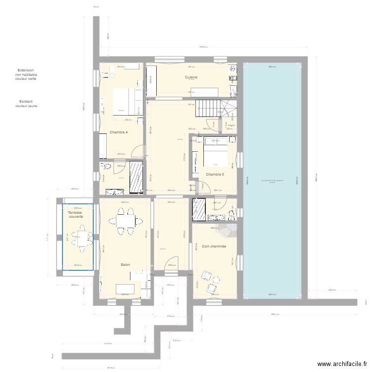 Essaouira 1er étage réaménagé avec extension. Plan de 0 pièce et 0 m2