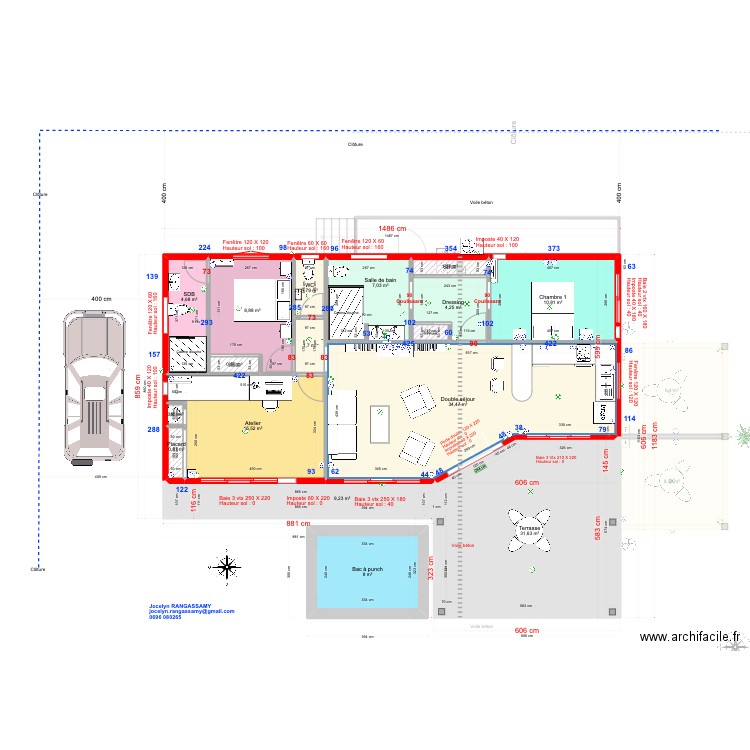 la Balinaise Brique 3. Plan de 27 pièces et 241 m2