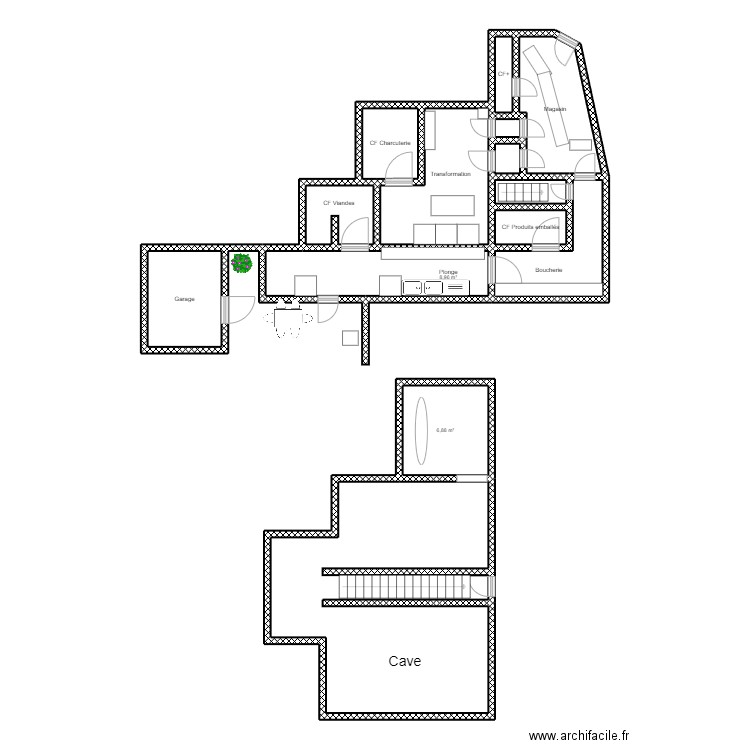 Foucher 3 D. Plan de 14 pièces et 95 m2