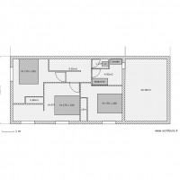 maison  plein pied terrain L 10m plan étage