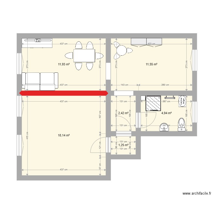 1er etage . Plan de 0 pièce et 0 m2