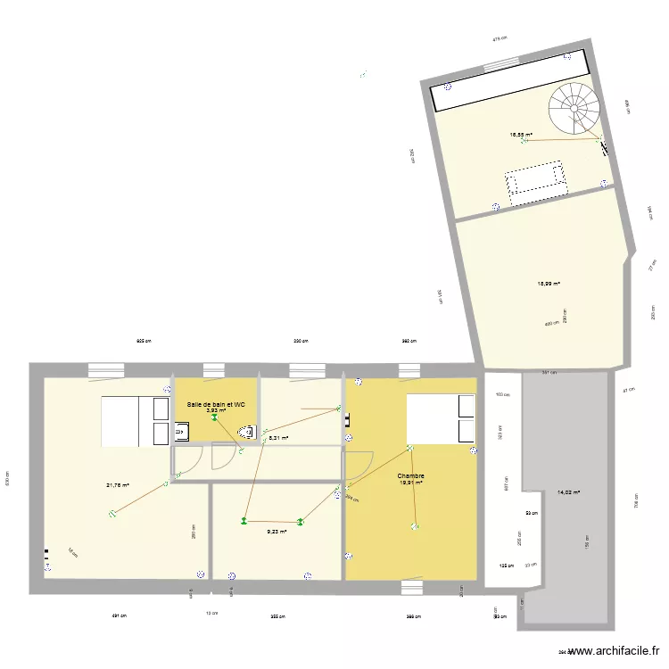 Maison Trezien etage electricit&eacute;. Plan de 