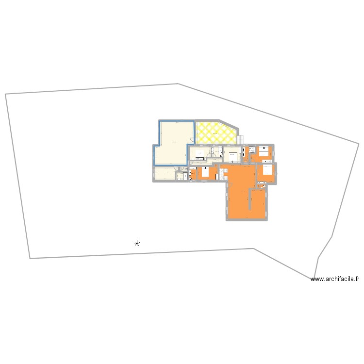 Plan maison v4. Plan de 16 pièces et 255 m2
