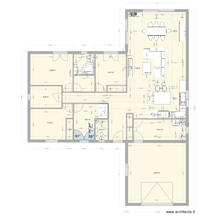 plan base 2. Plan de 12 pièces et 172 m2