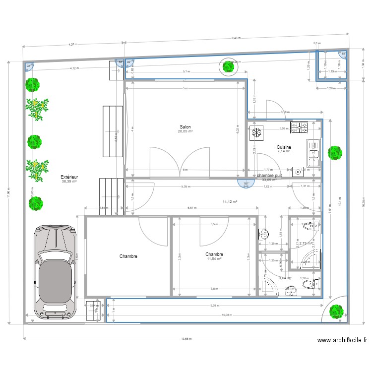 Miason dar allouch. Plan de 0 pièce et 0 m2