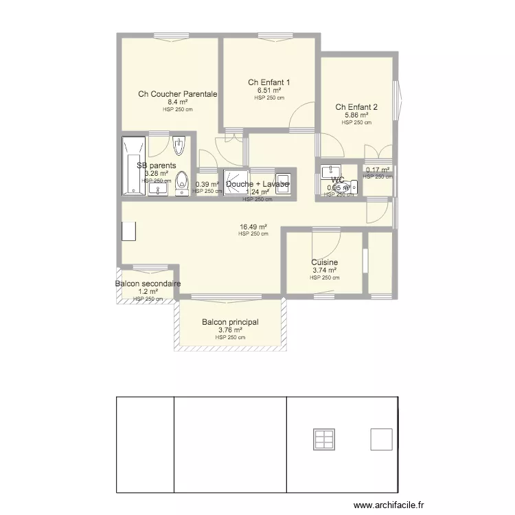 Appartement C20 Laksour. Plan de 