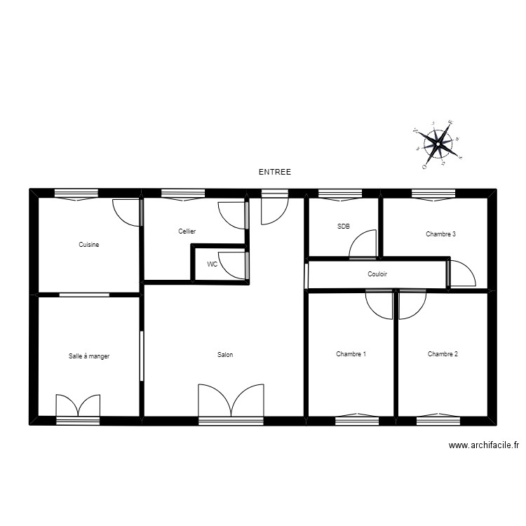 MACCHIARINI. Plan de 10 pièces et 83 m2