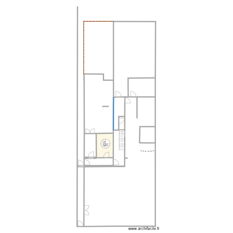 81 REZ 2. Plan de 1 pièce et 9 m2