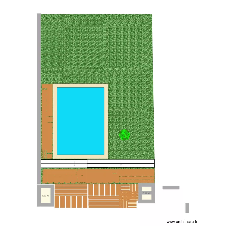 Simul piscine option fond amovible. Plan de 