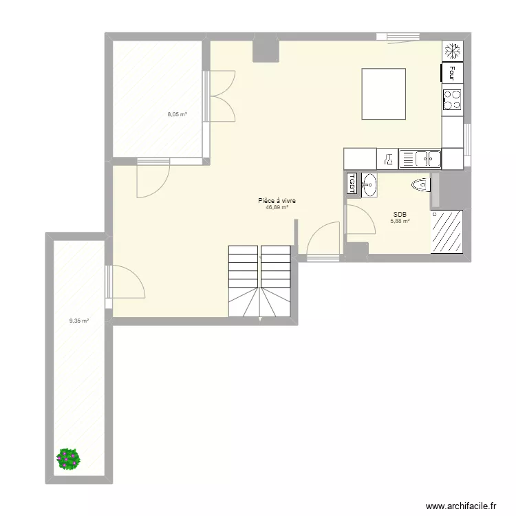 Audace lot 419 sans meubles. Plan de 