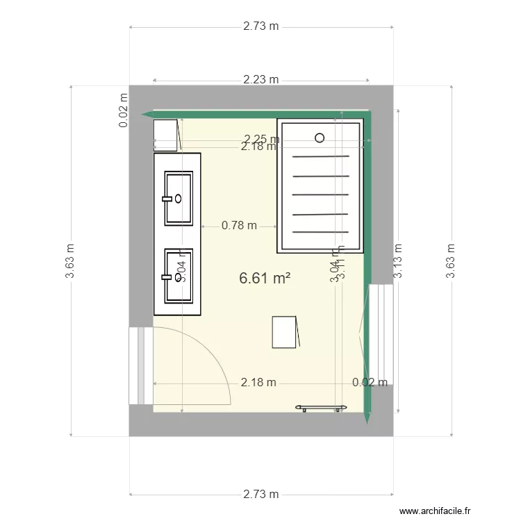 CHAMBRAS. Plan de 2  et 7 m²