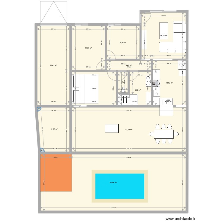 plan maison nous. Plan de 12 pièces et 213 m2