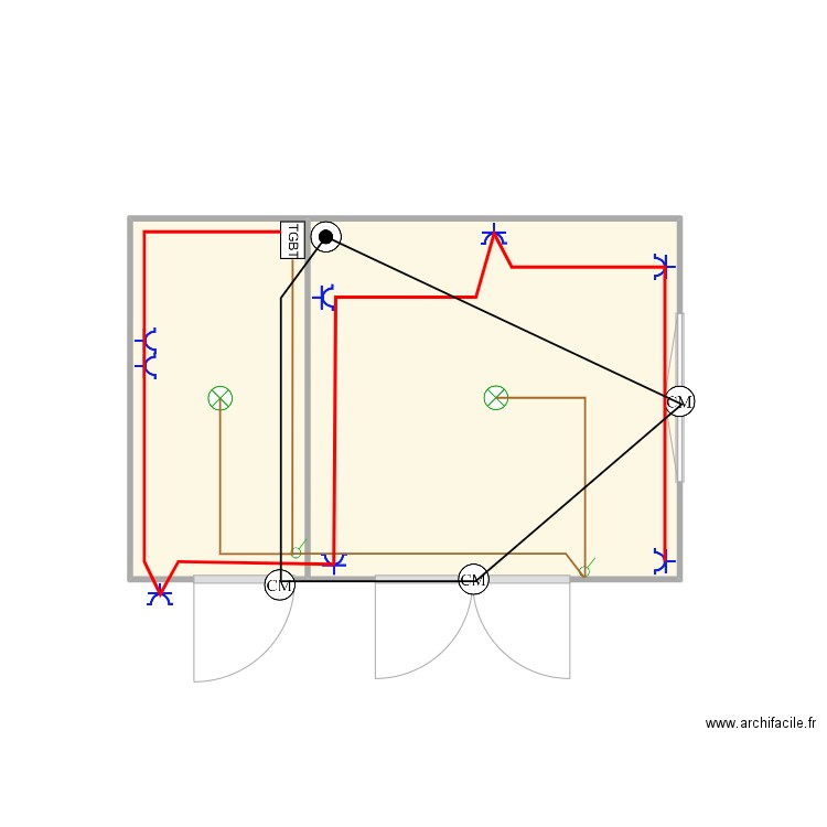 BARAQUE JARDIN. Plan de 2 pièces et 11 m2