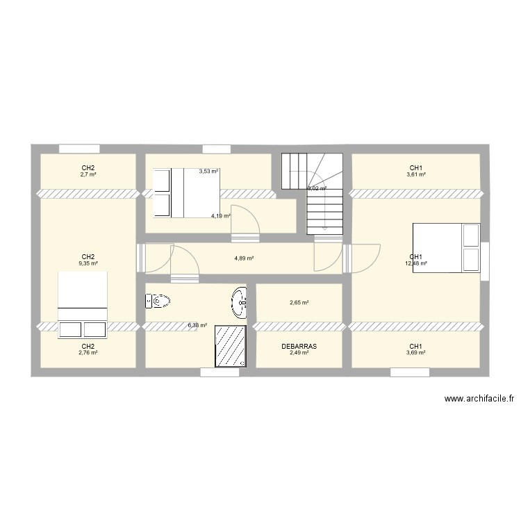 1ER ETAGE. Plan de 0 pièce et 0 m2