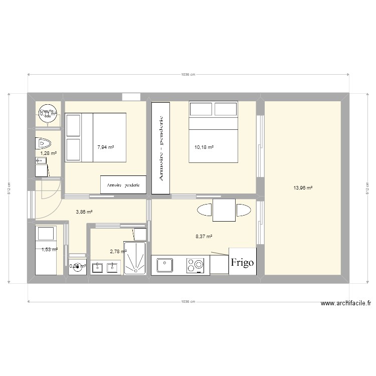 Grasse 2. Plan de 10 pièces et 51 m2