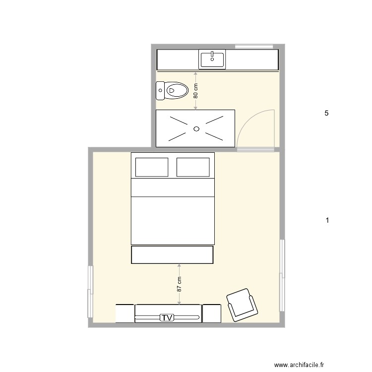 Suíte Mariazinha . Plan de 0 pièce et 0 m2