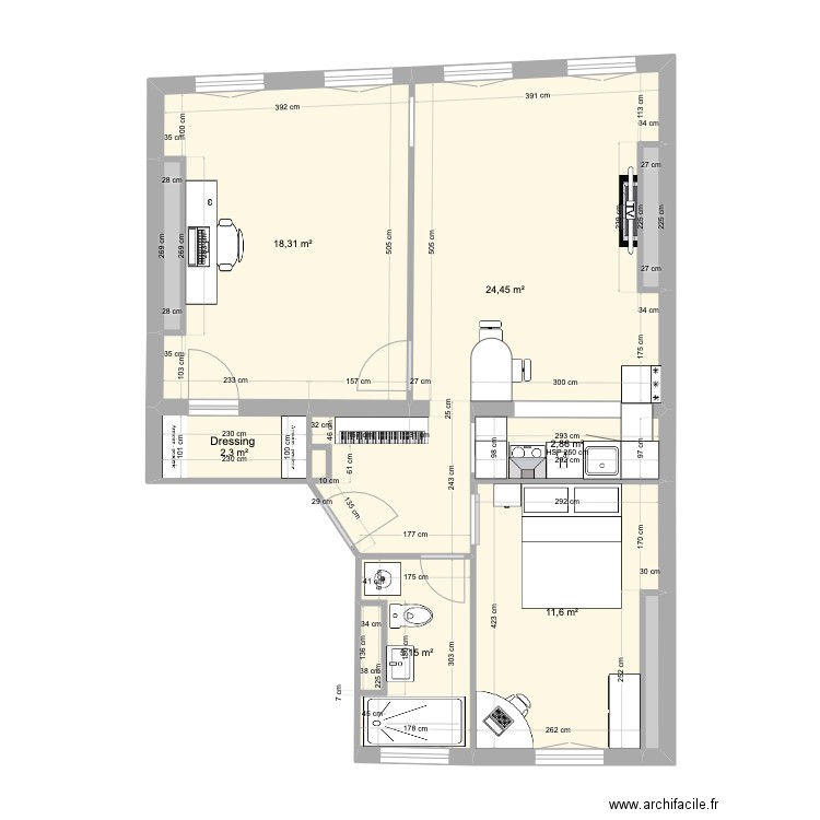 69 ROQUETTE. Plan de 10 pièces et 67 m2