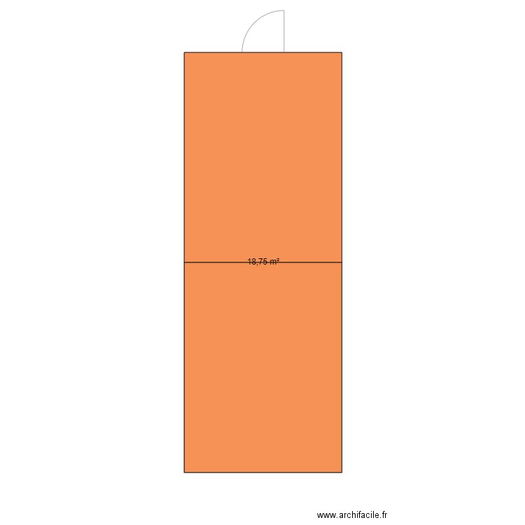 garage. Plan de 1 pièce et 19 m2