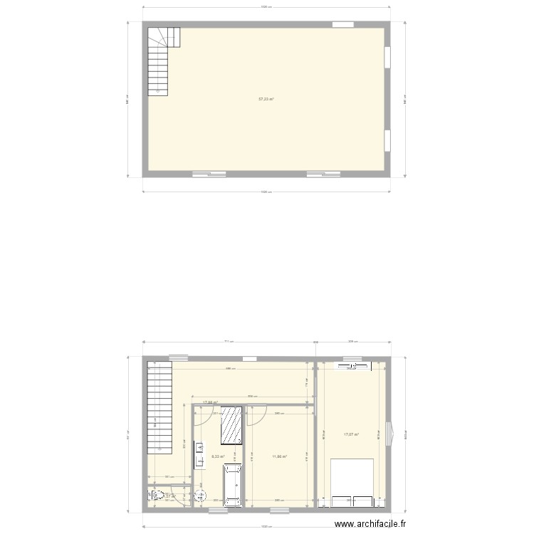 Plan étage ET RDC. Plan de 0 pièce et 0 m2