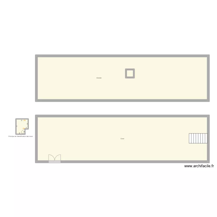 Croquis LOUTRE cave . Plan de 
