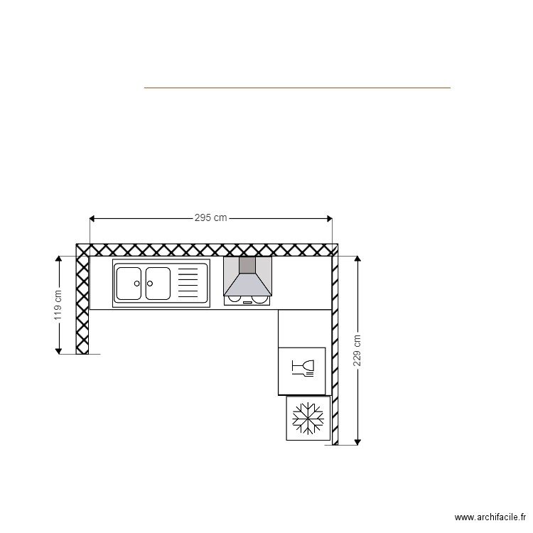 Cuisine. Plan de 0 pièce et 0 m2