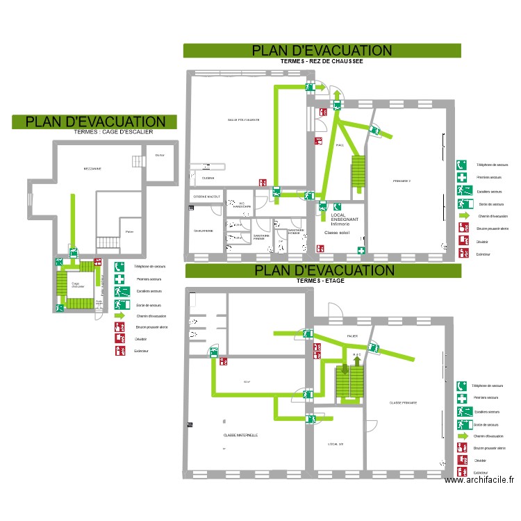 Termes. Plan de 5 pièces et 270 m2