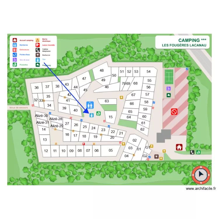 LES FOUGERES - GAZ. Plan de 