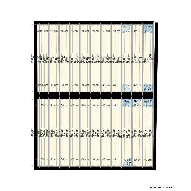 Plancher lambourdage. Plan de 