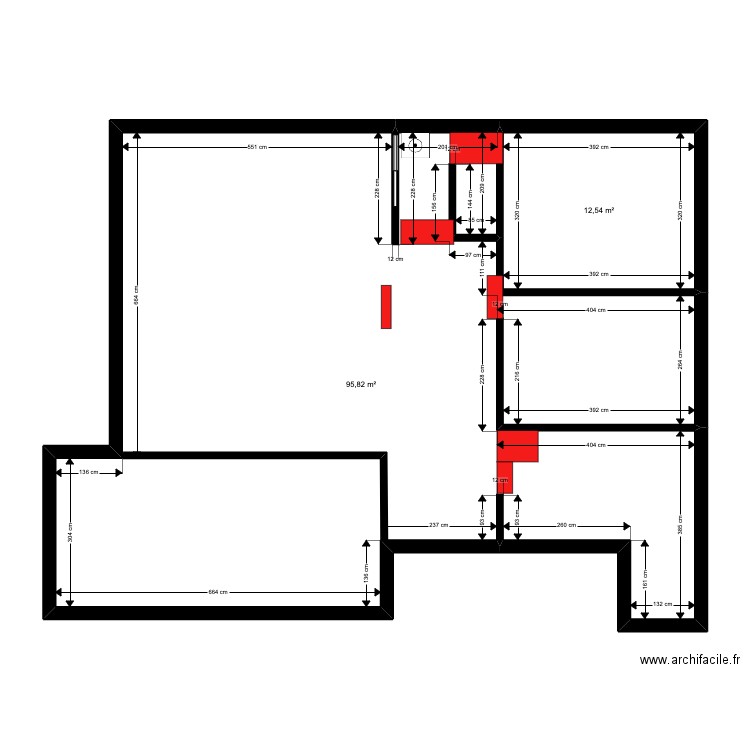 plan alex et jeff fontenay. Plan de 2 pièces et 108 m2