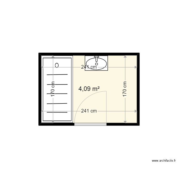 KLEIN PHILIPPE 2022. Plan de 1 pièce et 4 m2