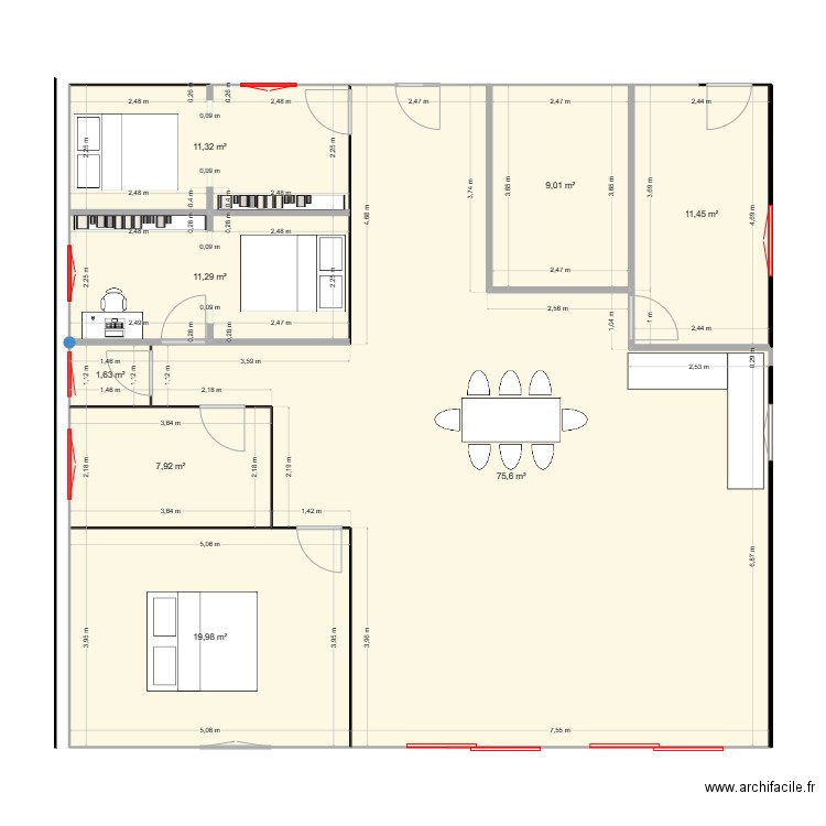 Maison AXEL 2022 (1)SANS MEUBLES. Plan de 8 pièces et 148 m2