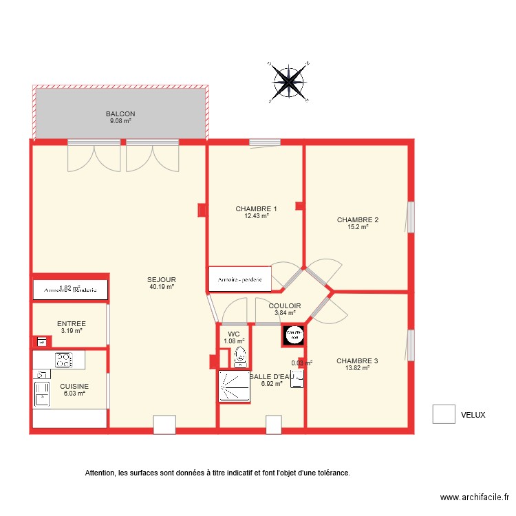 BI 1833. Plan de 0 pièce et 0 m2