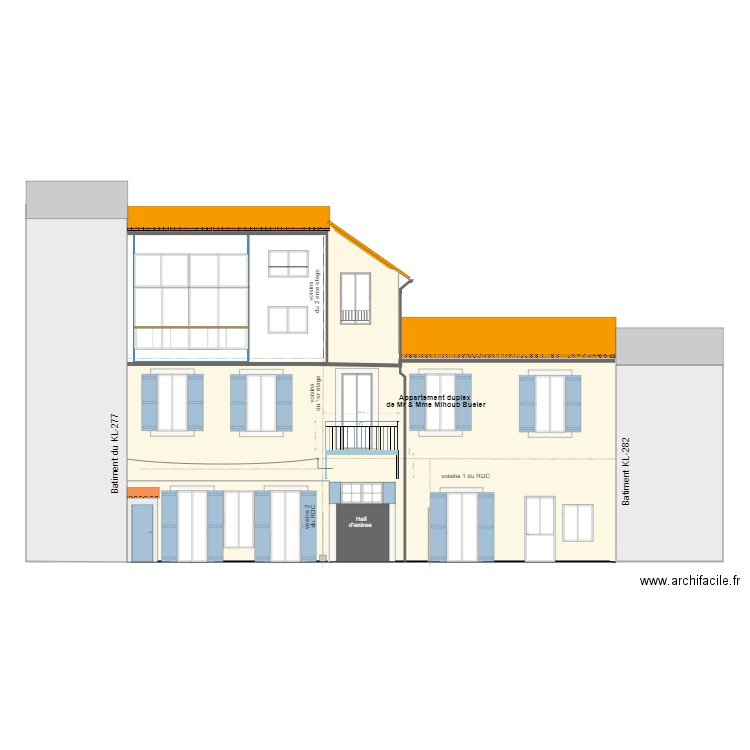 Balcon plan de facade projet  correction. Plan de 0 pièce et 0 m2