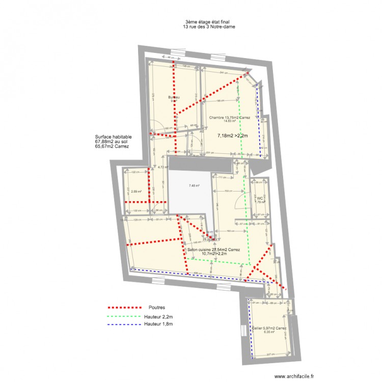 3ème étage dernière version. Plan de 0 pièce et 0 m2