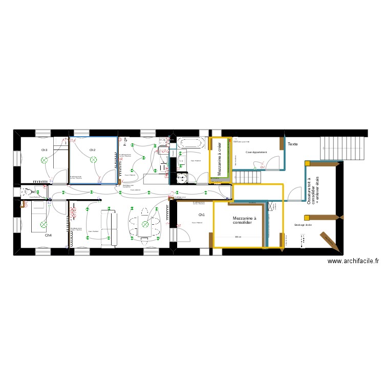 Ecole St Therèse lot Charpente. Plan de 7 pièces et 40 m2