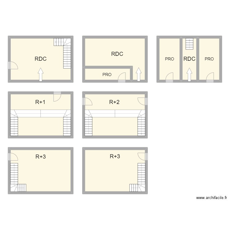 RDC TYPE. Plan de 10 pièces et 201 m2