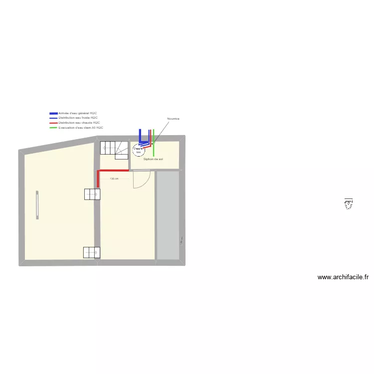 Plan R&eacute;seau d'eau Comble Coemont. Plan de 