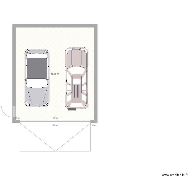 Garage. Plan de 1 pièce et 37 m2