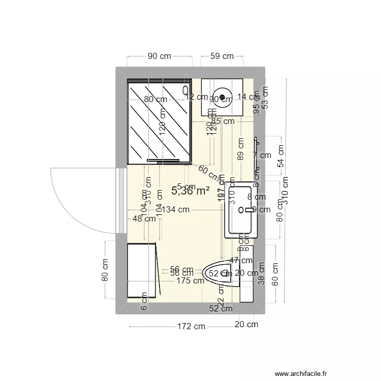 Salle de bain PM IKEA. Plan de 