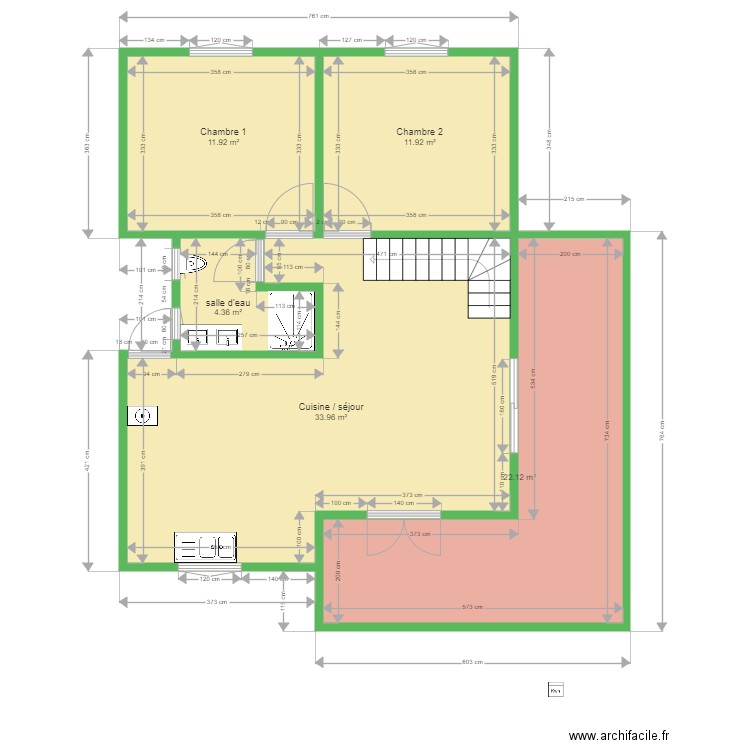 Plan et cotations maison MG. Plan de 0 pièce et 0 m2